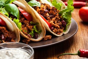 pork and bean tacos