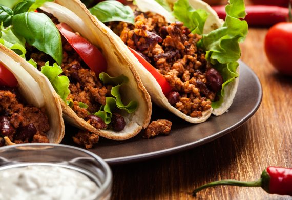 pork and bean tacos