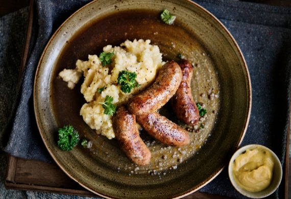 Bonfire Bangers with Cheesy Mash recipe