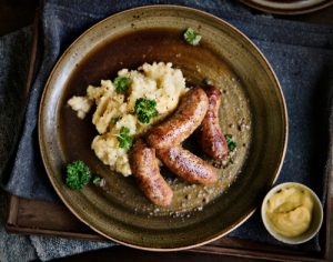 Bonfire Bangers With Cheesy Mash recipe